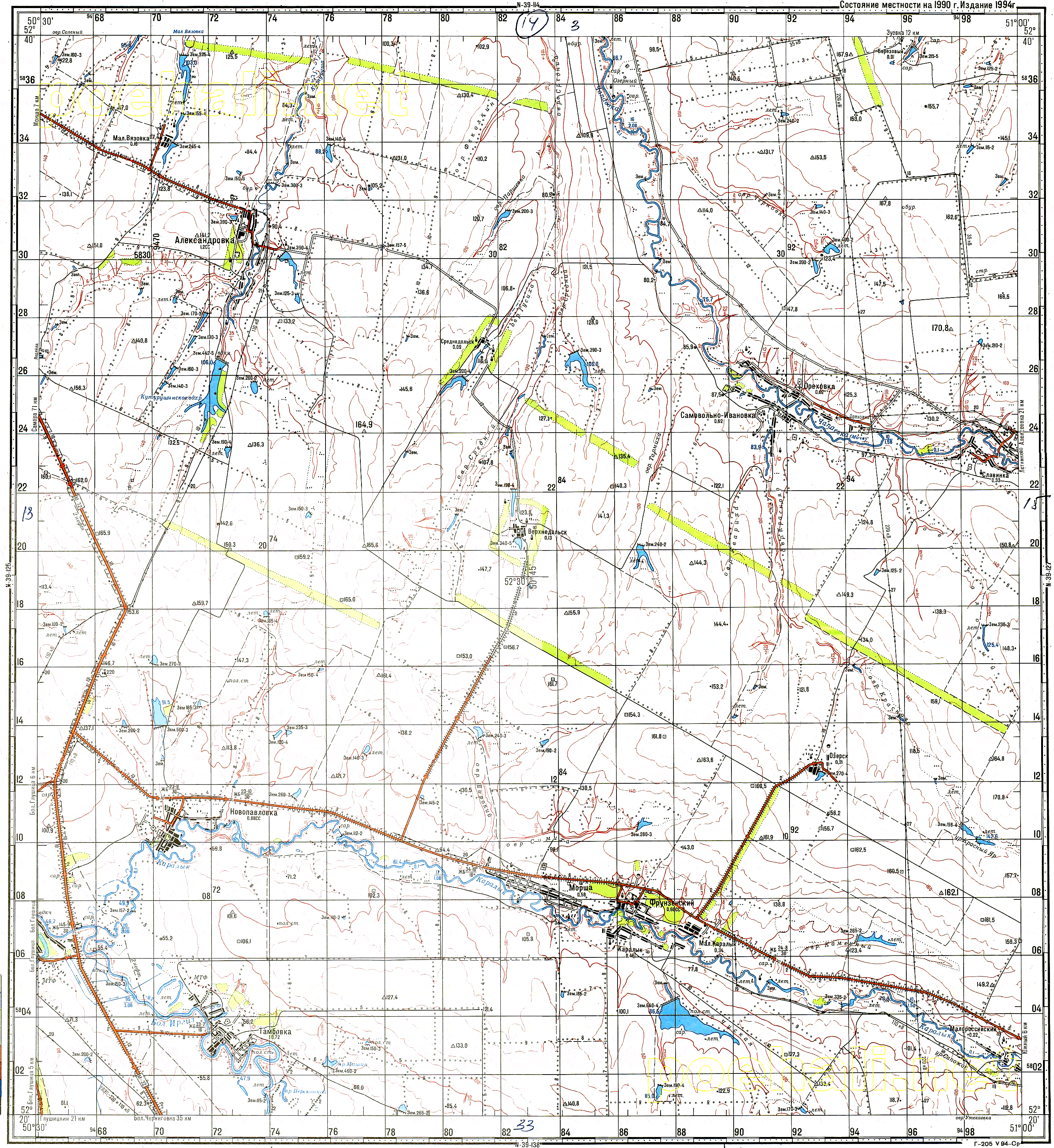 Самарская область карта александровка